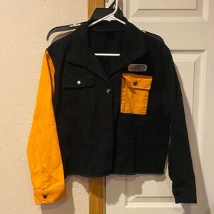 Black and Orange Jean Jacket
